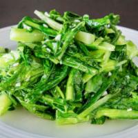 V10. Stir Fried Green A Choy with Garlic · 