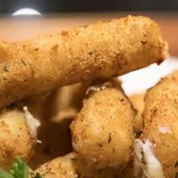 Mozzarella Cheese Sticks · 6 sticks served with red dipping sauce.