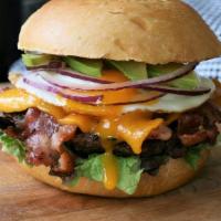 . Cheese Burger · Beef patty, cheese, lettuce, tomatoes, onions, pickles,  special sauce. Brionche buns and fr...