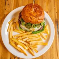 Jalapeno Burger · Spicy Sauce, Jack Cheese, Lettuce, Jalapenos