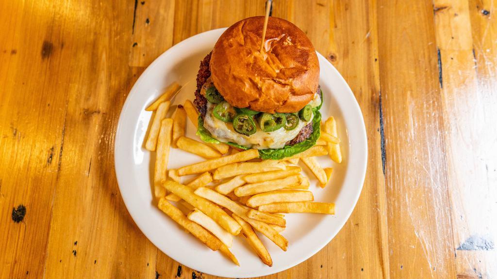 Jalapeno Burger · Spicy Sauce, Jack Cheese, Lettuce, Jalapenos