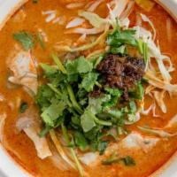 29. Lao's Vermicelli - Kaow Poont · Coconut soup in a spicy chicken curry base with vermicelli noodles, bean sprouts, cabbage, a...