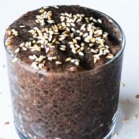 Nutella Chia Pudding · Chia seeds soaked overnight in dairy-free milk and sweetened with raw cane sugar. (Gluten-fr...