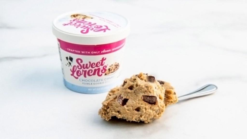 Sweet Lorens Chocolate Chunk Edible Cookie Dough · Creamy, smooth and scoop-able gluten-free cookie dough. Delicious taste from only clean ingredients. Spoon under lid. (Gluten-free, vegan)