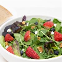 Mixed Berry Salad · Strawberry, blueberry, walnut, goat cheese, spring mix with Balsamic Vinaigrette dressing