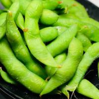 Edamame · Boiled salted soy beans.