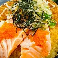  Yaki Onigiri Salmon & Tobiko · Crispy Rice Ball with Tobiko (flying fish roe) and Salmon Topping.