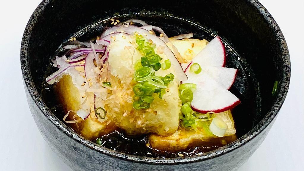 Agedashi Tofu · Deep Fried tofu with fish based tempura sauce