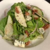 Little Gem · toasted walnuts,gorgonzola, cucumbers, red onions, oregano vinaigrette