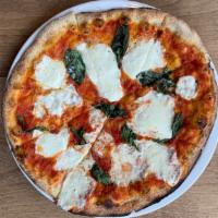 Margherita  Pizza · fresh mozzarella, basil, Crushed tomatoes,