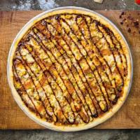 Smoked Chicken Pizza · Grilled chicken breast, red onions, and cilantro, with six naturally aged California cheeses...