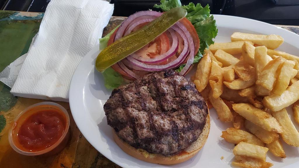 Hamburger · 1/2 lb. free-range Niman Ranch beef patty cooked to a choice of rare to well done.