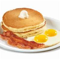 Triple Double Slam · Choose from two buttermilk pancakes, one slice of French toast or a biscuit & gravy. Served ...