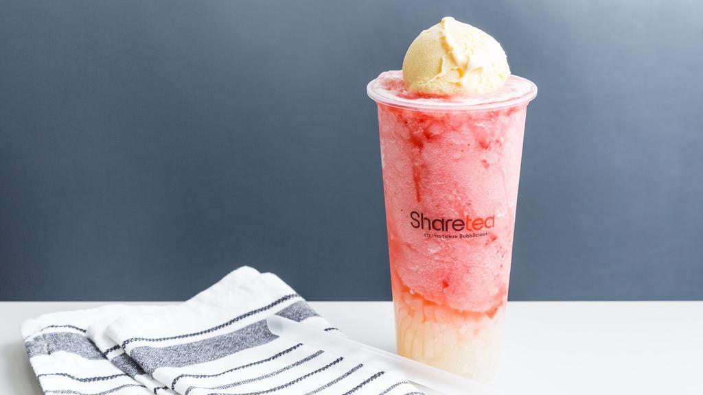 Strawberry Ice Blended · Recommended, non-caffeinated. With lychee jelly and ice cream