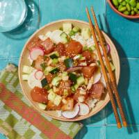 Albacore Tuna Poke Bowl · Choose base, mix ins, toppings, and sauce.