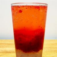 Fury of Dracula · Lychee Jelly, Strawberry Puree, Sparkling Water
