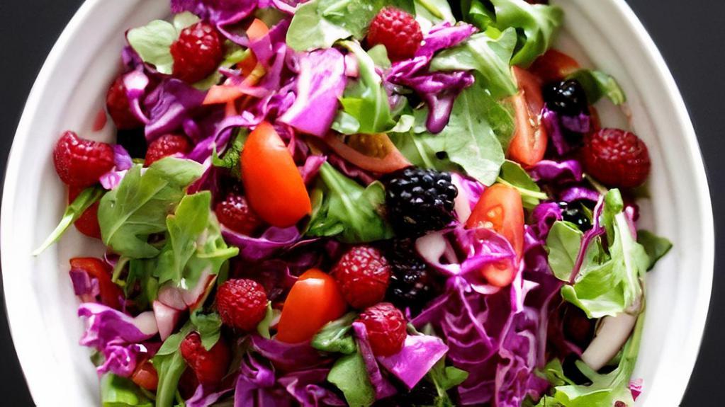 Red Cabbage Salad ( VEGAN & GLUTEN FREE) · Red cabbage with carrots, and olive oil dressing.