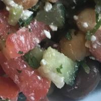 CHICKPEAS MEDITERRANEAN SALAD SMALL TRAY · CHICKPEAS, CUCUMBER, TOMATOES, PARSLEY, MINT, ONION, FETA CHEESE, KALAMATA OLIVES, MIXED WIT...