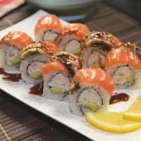 49ers Roll · Salmon and eel on top of California roll.