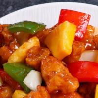 Sweet & Sour Chicken Lunch Special · Served with fried zucchini and steamed rice or substitute brown rice or chow mein.