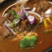 Beef Oxtail Noodle Soup (Medium Spicy) · Braised Oxtail in tomato purée  and spices then finishing into a tasty broth with your choic...