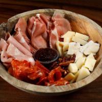 Meat and Cheese Plate · mortadella, prosciutto, sopressata, assorted cheeses (changes) candied pecans