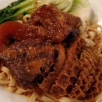 Signature 3 In 1 Noodle with House Sauce · Beef Shank, Tendon & Honeycomb Tripe noodle with house sauce