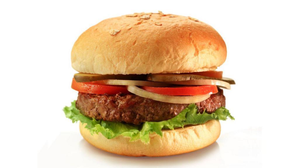 Classic Burger · Lettuce, thousand island, patty, mayo, pickles, onions, tomatoes.