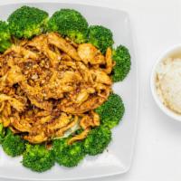 Garlic and Pepper · Stir-fried black pepper, garlic with choice of protein topped on iceberg lettuce, broccoli, ...