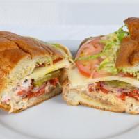 Tribeca Sub · Chicken, basil, balsamic vinaigrette, provolone cheese, roasted red peppers.