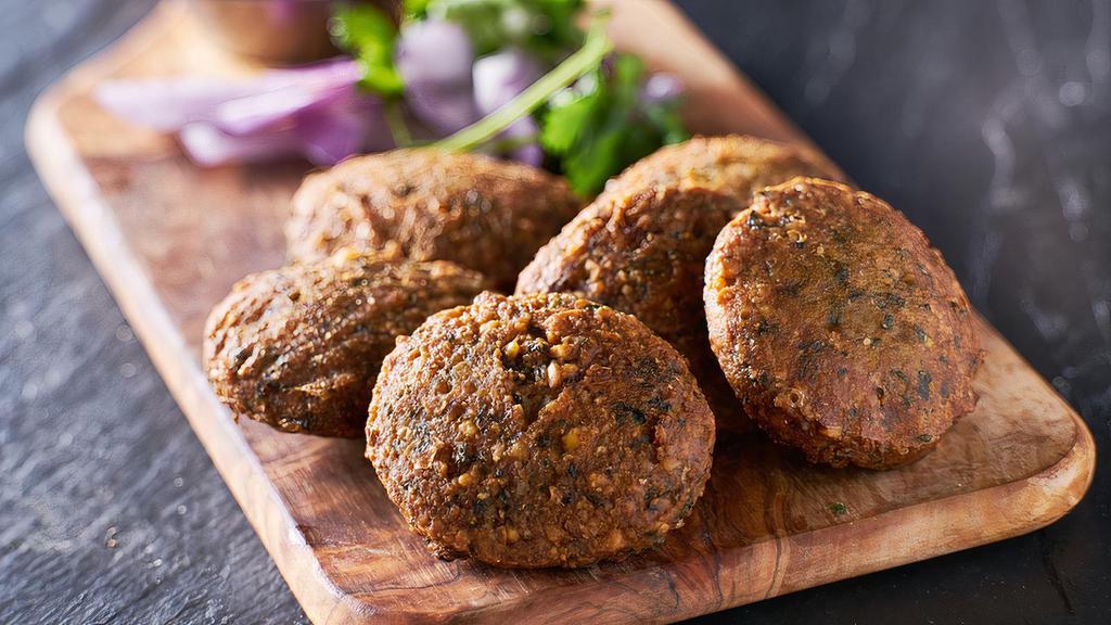 Falafel (6 Pieces) · Fried chickpea mix with onion garlic.