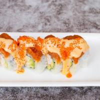 Cal Rose · In: Imitation Crab, Avocado
Out: Spicy Tuna, Tobiko
Sauce: Spicy Mayo