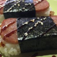 Spam Musubi · Spam with sushi rice wrapped dry seaweed sheet