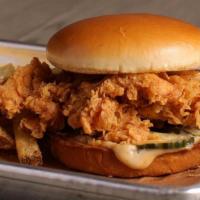 Ag Og Chicken Sandwich · Our original hand-breaded crispy chicken, house-made pickles, aioli. Served with perfectly s...