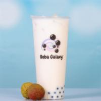Galactic · Lychee Green  Milk Tea Topped w/ Honey Boba.
* Please note a 3rd party delivery service fee ...