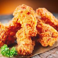 Breaded BBQ Wings · Breaded by hand, tossed in BBQ wing sauce.
