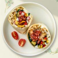 Fancy Fajita Burrito · Grilled seasonal vegetables with your choice of meat wrapped in a warm tortilla with beans, ...