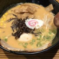 Miso Ramen /  味噌ラーメン · Topping: Chashu pork, soft boiled seasoned egg, nori seaweed, Cloud ear mushroom, bamboo sho...