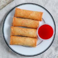 Egg Rolls (4 Pcs) · Savory filling wrapped in a paper thin wrapper and deep-fried.