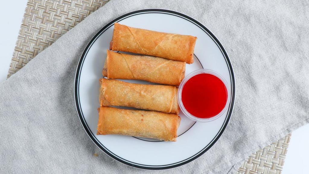 Egg Rolls (4 Pcs) · Savory filling wrapped in a paper thin wrapper and deep-fried.