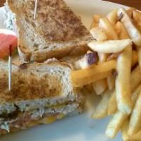 Tuna Melt · Grilled sourdough with cheddar cheese and tomato.