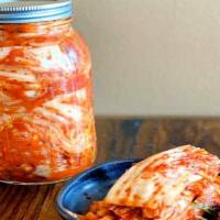 Traditional Kimchi (배추 김치) · 32OZ. JAR OF TRADITIONAL CABBAGE KIM-CHI
***TASTE MAY VARY DUE TO FERMENTATION***
