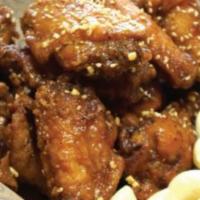 Soy Sauce & Garlic Chicken wings 간장마늘 치킨 · Fried Chicken w/ Soy & Garlic Sauce