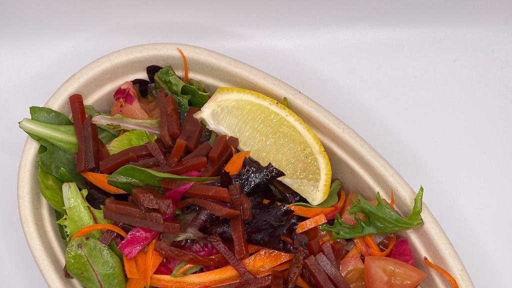 Mix Green Salad (Gluten-free - Vegan) · Spring mix, red cabbage, cherry tomato, beets, and carrot.
