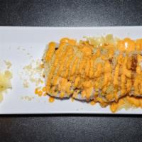 Crunchy Roll · Shrimp tempura, imitation crab meat and crunchy.