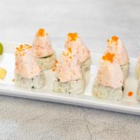 Mountain Roll · Imitation crab meat and tobiko on top of california roll.