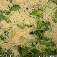 Caesar Salad (Family) · Romaine lettuce, shredded Parmesan and croutons.
