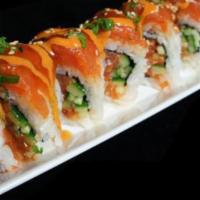 Double Spicy Salmon Roll · Spicy salmon, cucumber/ spicy salmon, spicy mayo.