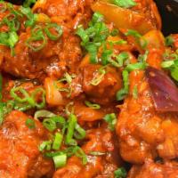 Chilli Chicken · Popular indo-chinese dish of chicken. Crispy marinated chicken is sautéed in a spicy sweet s...