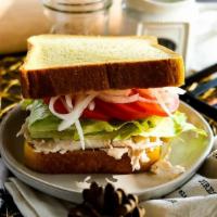 Regular Sandwich · Choice of: deli turkey, black forest ham, tuna salad or pastrami come with Cheddar, lettuce,...